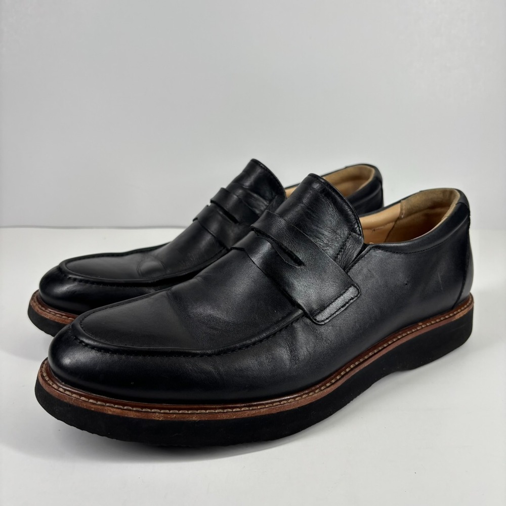 Classic Black Leather Penny Loafers